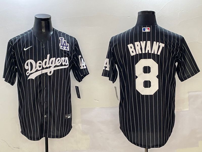 Men Los Angeles Dodgers #8 Bryant Black Stripe Jointly Name 2025 Nike MLB Jersey style 7->los angeles dodgers->MLB Jersey